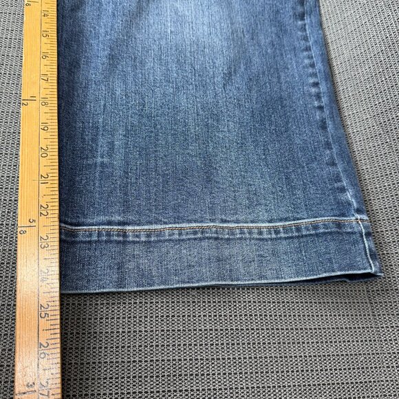 A.N.A Womens Size 16 Blue Wide Leg Button-Fly High-Waist Cropped Denim Jeans - Picture 7 of 11